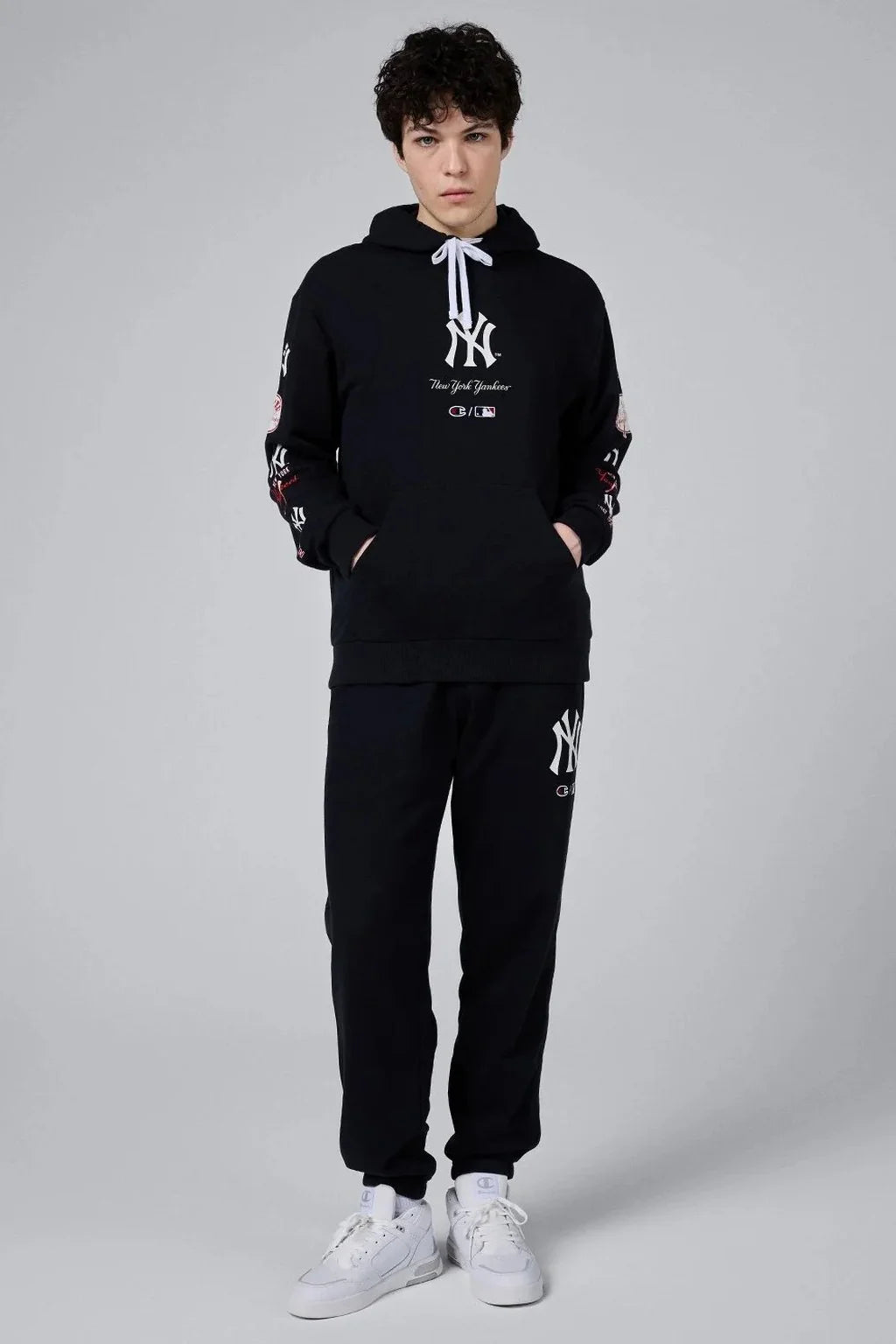 New Era x Champion Felpa Con Cappuccio Mlb New York Yankees