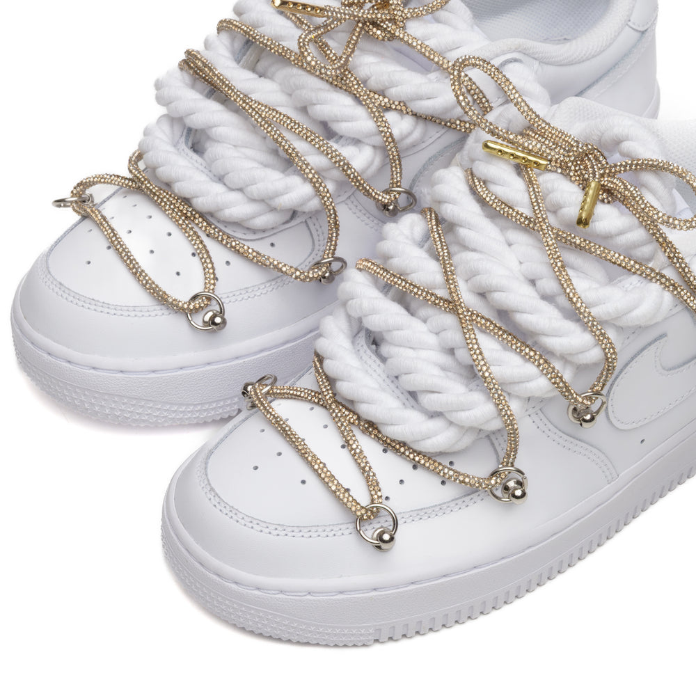 NIKE AIR FORCE TRIPLE SWAROVSKI GOLD