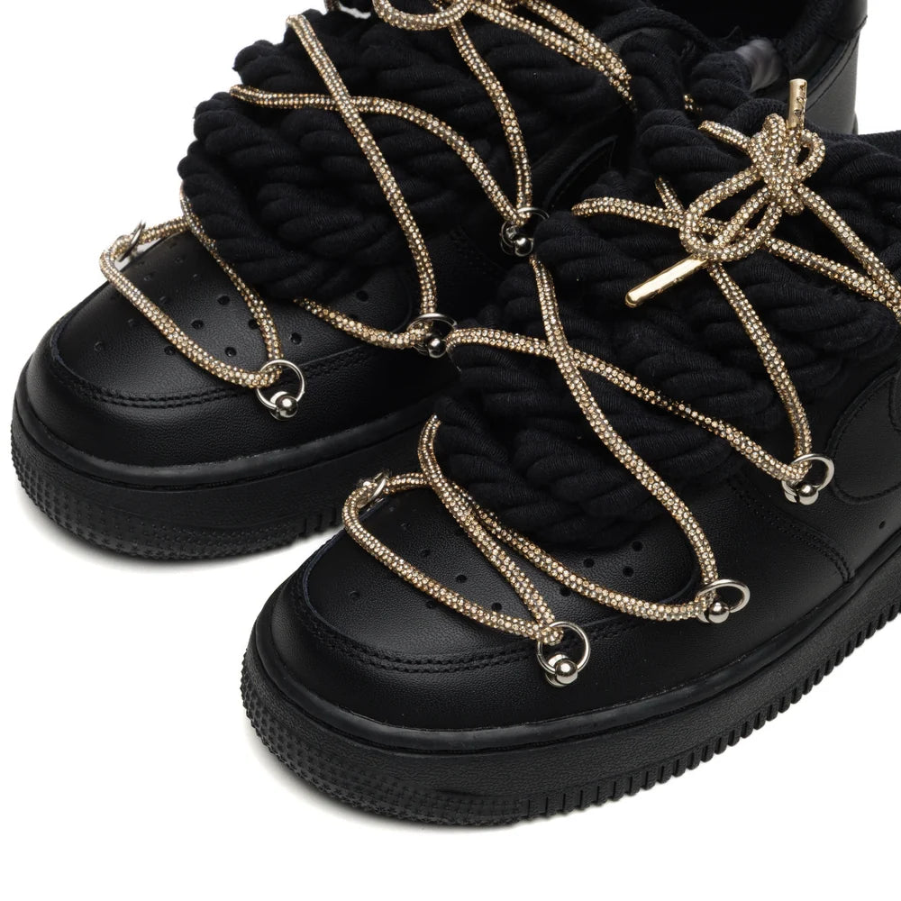 NIKE AIR FORCE ROPE TRIPLE SWAROVKI GOLD