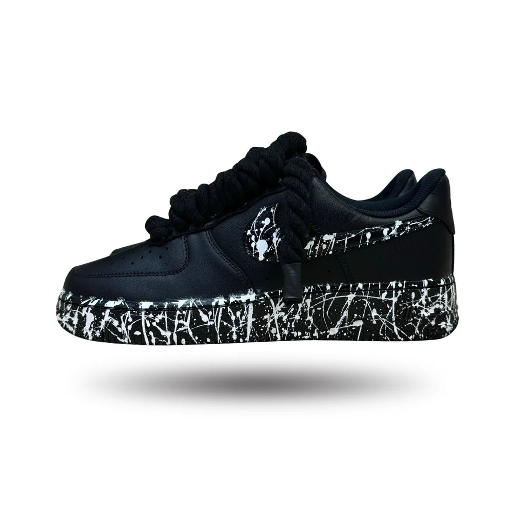 NIKE AIR FORCE ROPE LACES SKIZZI BLACK