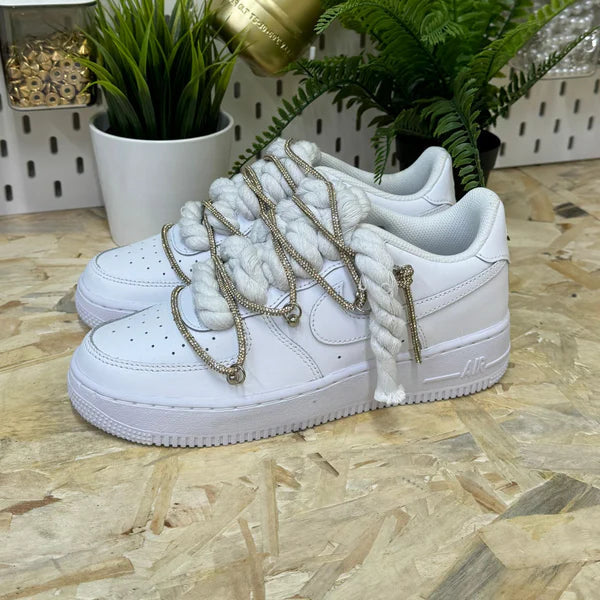 NIKE AIR FORCE TRIPLE SWAROVSKI GOLD