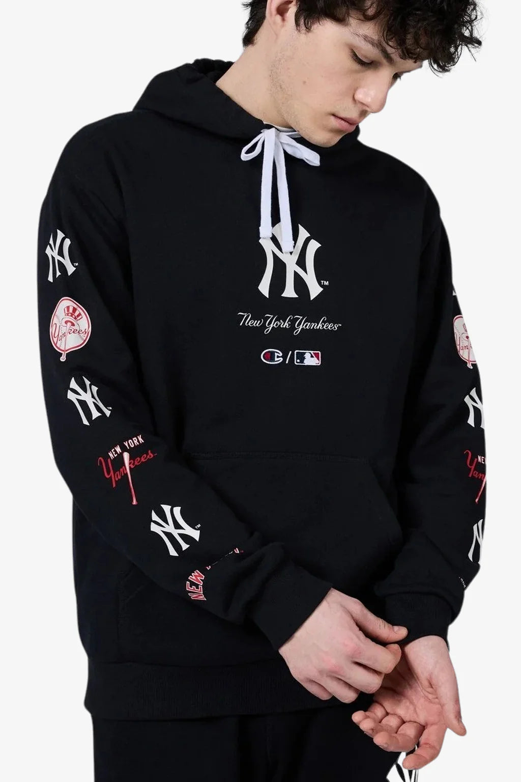 New Era x Champion Felpa Con Cappuccio Mlb New York Yankees