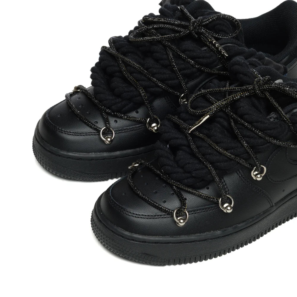 NIKE AIR FORCE ROPE LACES BLACK SWAROVSKI BLACK