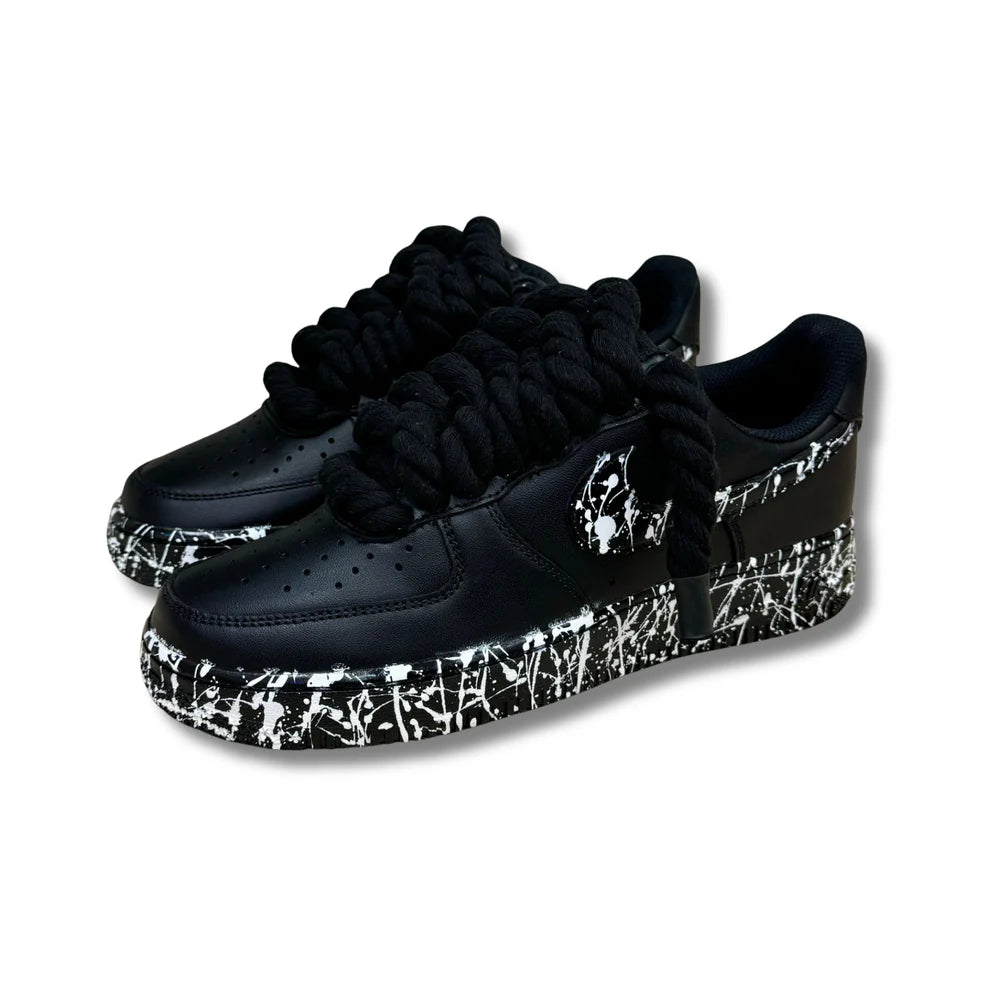 NIKE AIR FORCE ROPE LACES SKIZZI BLACK