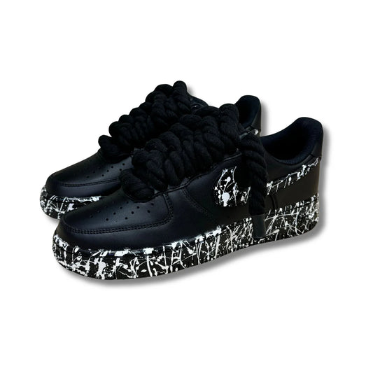 NIKE AIR FORCE ROPE LACES SKIZZI BLACK