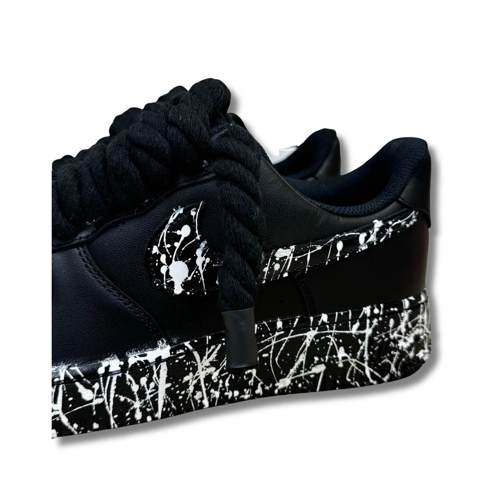 NIKE AIR FORCE ROPE LACES SKIZZI BLACK
