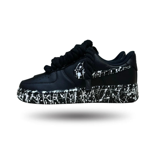 NIKE AIR FORCE ROPE LACES SKIZZI BLACK