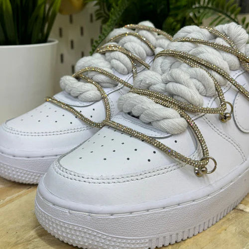 NIKE AIR FORCE TRIPLE SWAROVSKI GOLD