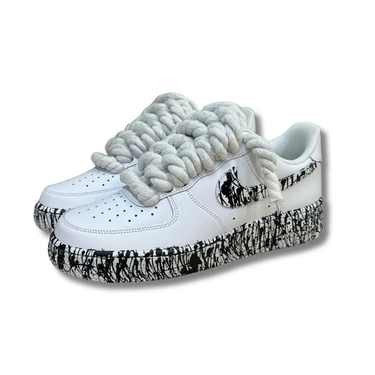 NIKE AIR FORCE ROPE LACES SKIZZI WHITE / BLACK