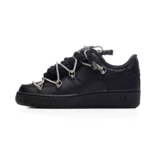 NIKE AIR FORCE ROPE LACES TRIPLE BLACK SWAROVSKI