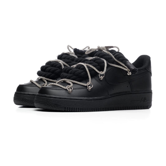 NIKE AIR FORCE ROPE LACES TRIPLE BLACK SWAROVSKI