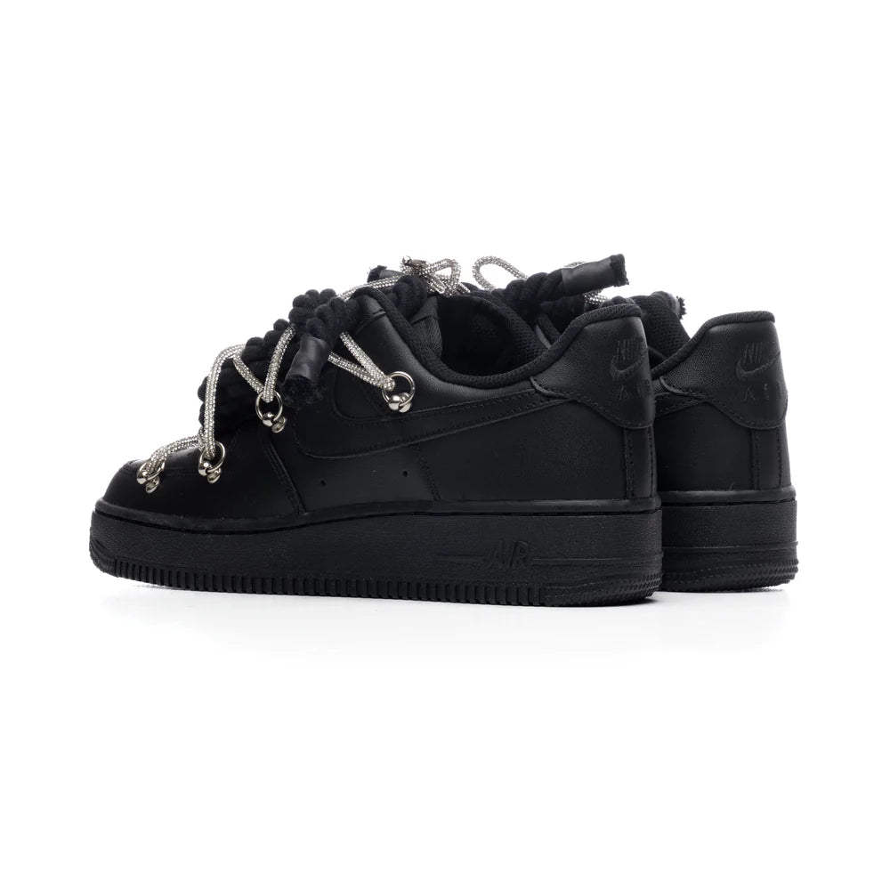 NIKE AIR FORCE ROPE LACES TRIPLE BLACK SWAROVSKI