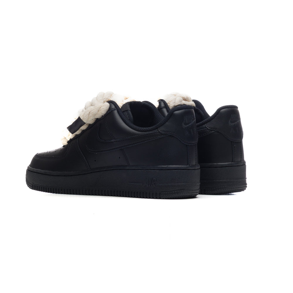 NIKE AIR FORCE 1 BLACK ROPE LACES BEIGE