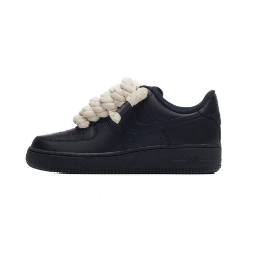 NIKE AIR FORCE 1 BLACK ROPE LACES BEIGE